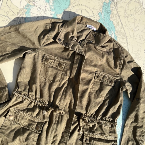 Just Fab Army Green Cotton Jacket - Picture 1 of 5